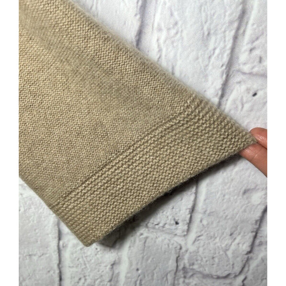 CLASSIQUES ENTIER Women's Pullover Knit Sweater Cowl Neck 100% Cashmere Beige L - Picture 5 of 10